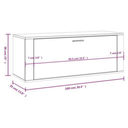 Walplus Wall Shoe Cabinet Sonoma Oak 100X35X38 Cm Engineered Wood - thumbnail 9
