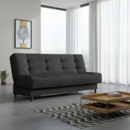 Livia 3 Seater Sofa Bed With Sleeping Function Freestanding Design Compact And Comfortable For Living Or Guest Room Black - thumbnail 1