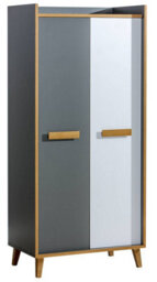 Arte Spacious Werso 1 Hinged Wardrobe - Anthracite & Oak, H1952mm W900mm D550mm