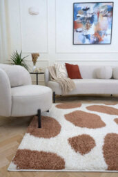 The Rugs Moodi Shaggy Brown Froth Rug Runner Abstract Thick High Pile For Living Rooms, Bedrooms, Hallways, Kitchens - thumbnail 2