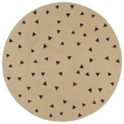 Berkfield Modern Handmade Rug Jute With Triangle Print 120 Cm - thumbnail 2