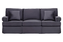 Orsina Three Seat Black Velvet Sofa, Black Velvet Upholstery With Key Style Padded Arms, Wooden Base 3 Seater Sofa - thumbnail 1