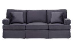 Orsina Three Seat Black Velvet Sofa, Black Velvet Upholstery With Key Style Padded Arms, Wooden Base 3 Seater Sofa - thumbnail 5