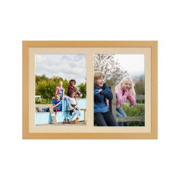 AK Frames 20X14 Country Pine Modern Multi Photo Frame With Ivory Mount - Holds 2 Apertures (2X) A4 Photos