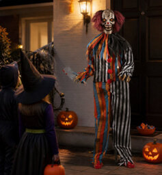 Boland Halloween Standing Clown Butcher Decoration 175Cm With Led Eyes, Sound & Motion - thumbnail 6