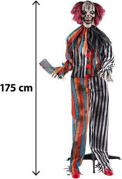 Boland Halloween Standing Clown Butcher Decoration 175Cm With Led Eyes, Sound & Motion - thumbnail 4