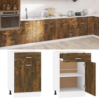 Vidaxl Drawer Bottom Cabinet Lyon Smoked Oak 50X46X81.5 Cm Engineered Wood - image 1