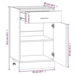 Vidaxl Drawer Bottom Cabinet Lyon Smoked Oak 50X46X81.5 Cm Engineered Wood - thumbnail 9