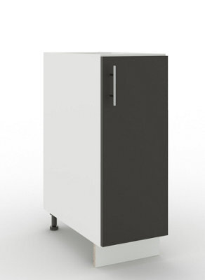 Jd Greta Adjustable Legs Kitchen Base Unit 300mm Storage Cabinet With Door Shelf 30Cm - Dark Grey Matt - image 1