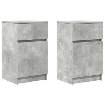 Berkfield Durable Bedside Cabinets 2 Pcs Concrete Grey 39X35X65 Cm Engineered Wood