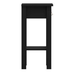 Wyld Haus Wildberry Matt Black Bedside Table With Drawer And Leather Handle - thumbnail 6