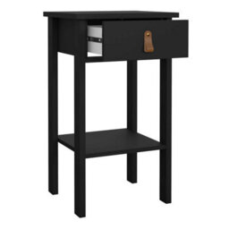 Wyld Haus Wildberry Matt Black Bedside Table With Drawer And Leather Handle - thumbnail 8