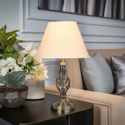 Lighting Supermarket Kingswood Barley Twist Traditional Table Lamp & Shade - Antique Brass - thumbnail 6