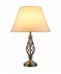 Lighting Supermarket Kingswood Barley Twist Traditional Table Lamp & Shade - Antique Brass - thumbnail 2