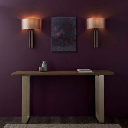 2 Pack Brushed Bronze Slotted Wall Light & Mink Satin Half Shade - Dimmable - thumbnail 5