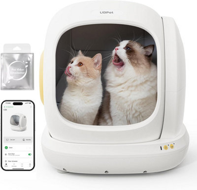 Ubpet Big-Opening Self Cleaning Cat Litter Tray Automatic Cat Litter Box, Deodorize , Low Entry , App Control - image 1