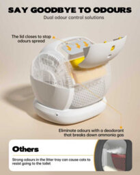 Ubpet Big-Opening Self Cleaning Cat Litter Tray Automatic Cat Litter Box, Deodorize , Low Entry , App Control - thumbnail 4