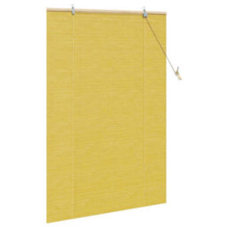 Berkfield Window Blinds & Shades With Curtains Manual Yellow Bamboo - thumbnail 4