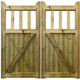 Ruby UK Ruby T&g Entrance Gate Pair Ruby Cottage Mortise & Tenon Wooden Driveway Gates 4.2M Wide (As Pair) X 0.9M High - thumbnail 6