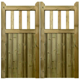 Ruby UK Ruby T&g Entrance Gate Pair Ruby Cottage Mortise & Tenon Wooden Driveway Gates 4.2M Wide (As Pair) X 0.9M High - thumbnail 5