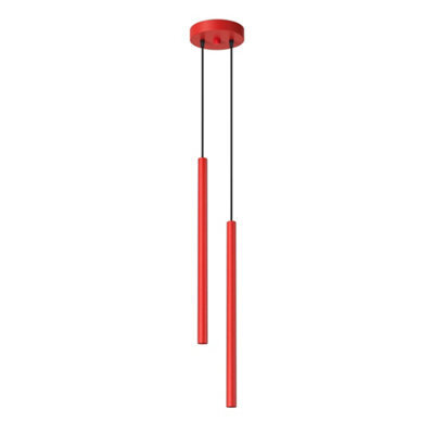 Sollux Lighting Pastelo Steel Red 2 Lights Modern Pendant Lamps - image 1
