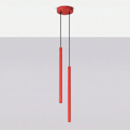 Sollux Lighting Pastelo Steel Red 2 Lights Modern Pendant Lamps - thumbnail 2