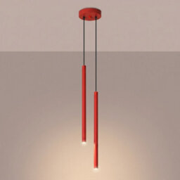 Sollux Lighting Pastelo Steel Red 2 Lights Modern Pendant Lamps - thumbnail 3