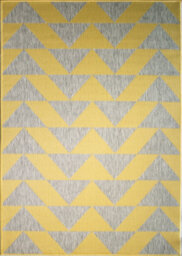 Loomed Yellow Grey Geometric Flatweave Indoor Outdoor Rug 120X170Cm - thumbnail 5