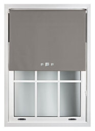Furnished Blackout Roller Blinds With Triple Square Eyelets And Metal Fittings- Dark Grey Trimmable (W)215Cm (L)210Cm - thumbnail 2
