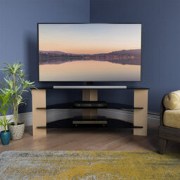 "Avf Varano 1.1M Corner Tv Stand, For Tvs Up To 55"" - Oak" - thumbnail 4
