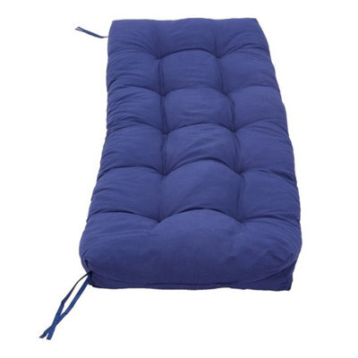 Garden Replacement Sun Lounger Cushion Pad Cotton Outdoor Chair Seat Recliner Navy Blue - image 1