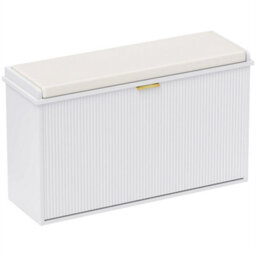 Shoe Storage Bench With Cushion Flip-Drawer 80X26X47.5Cm White - thumbnail 1