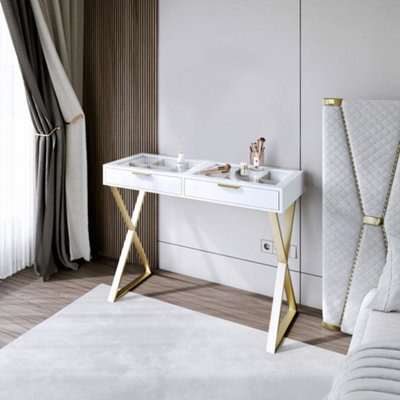 green emerald velvet dress Marilyn Princess Style Gold Legs Dressing Table Set 0.6m to 1m – Mirai Town  PLT main image 0
