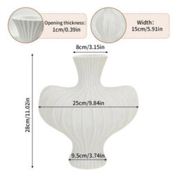 Artloge White Lantern Resin Vase Modern Dried Flower Arrangement Irregular Pampas Grass Vases - thumbnail 2