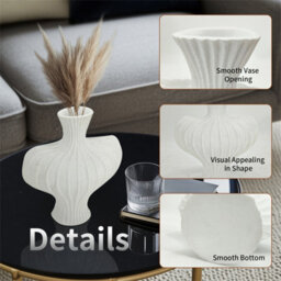 Artloge White Lantern Resin Vase Modern Dried Flower Arrangement Irregular Pampas Grass Vases - thumbnail 6