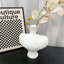 Artloge White Lantern Resin Vase Modern Dried Flower Arrangement Irregular Pampas Grass Vases - thumbnail 5