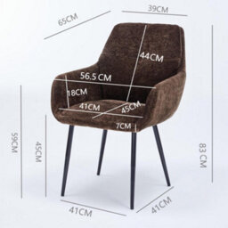 Padded Dining Chair Set Of 2, Chenille Fabric Vanity Armchair With Metal Frame For Living Room, Bedroom - Max Load 150 Kgs - thumbnail 2