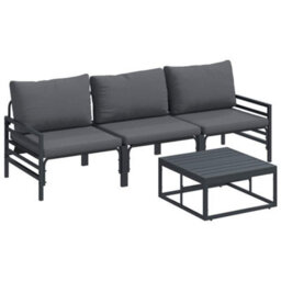 Berkfield Stylish Garden Sofa Set 4 Pcs Anthracite Steel