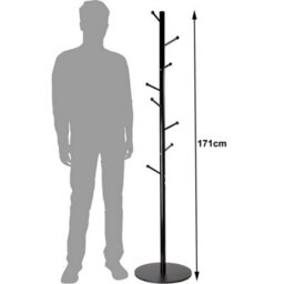 Standing Coat Rack Premium Steel Stand  - 8 Hooks Coat Rack - thumbnail 2