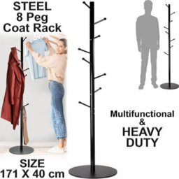 Standing Coat Rack Premium Steel Stand  - 8 Hooks Coat Rack - thumbnail 5