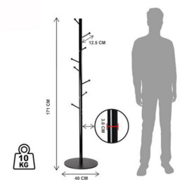 Standing Coat Rack Premium Steel Stand  - 8 Hooks Coat Rack - thumbnail 3