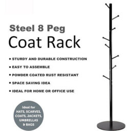Standing Coat Rack Premium Steel Stand  - 8 Hooks Coat Rack - thumbnail 4