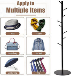 Standing Coat Rack Premium Steel Stand  - 8 Hooks Coat Rack - thumbnail 7