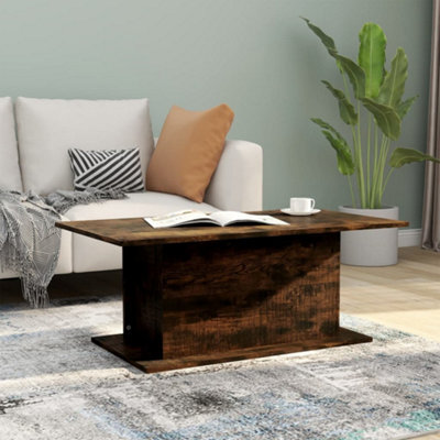 Vidaxl Coffee Table Smoked Oak 102X55.5X40 Cm Engineered Wood - image 1