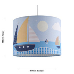 First Choice Lighting Sailing Boats Scene - Blue 25Cm Easy Fit Pendant Fabric Shade - thumbnail 4