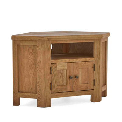 Zelah Oak 105Cm Corner Tv Unit - Fully Assembled By Roseland Furniture - image 1
