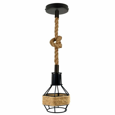 Rattan Pendant Light Hemp Chandeliers Woven Lampshade Ceiling Hanging Lights For Living Room Bedroom Hallway Kitchen E27 - image 1