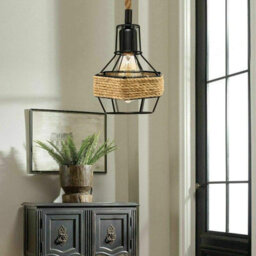 Rattan Pendant Light Hemp Chandeliers Woven Lampshade Ceiling Hanging Lights For Living Room Bedroom Hallway Kitchen E27 - thumbnail 2
