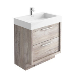 Plum&clay Walter Light Bare Wood Floor Standing Vanity Unit (W)750mm