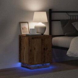 Berkfield Modern Bedside Cabinets With Led Lights 2 Pcs Old Wood 39X34,5X50 Cm - thumbnail 5